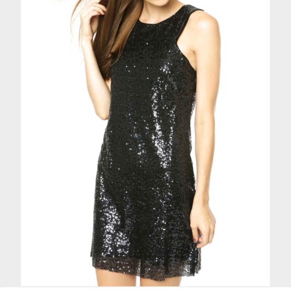 MNG Navy Blue Sequin Dress